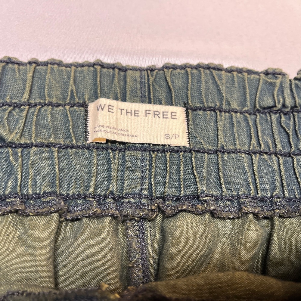 Free People We The Free Pull On Wide-Leg Pants Size S Moss Green Boho Chic - Picture 3 of 10